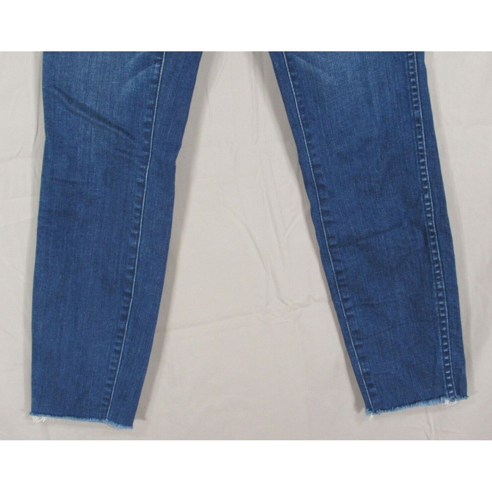 MADEWELL 10" High Rise SKINNY SKINNY Stretch Denim FRAYED HEM Blue Jeans Sz 26 - Picture 3 of 6